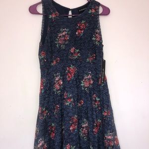 NWT navy blue lace floral dress